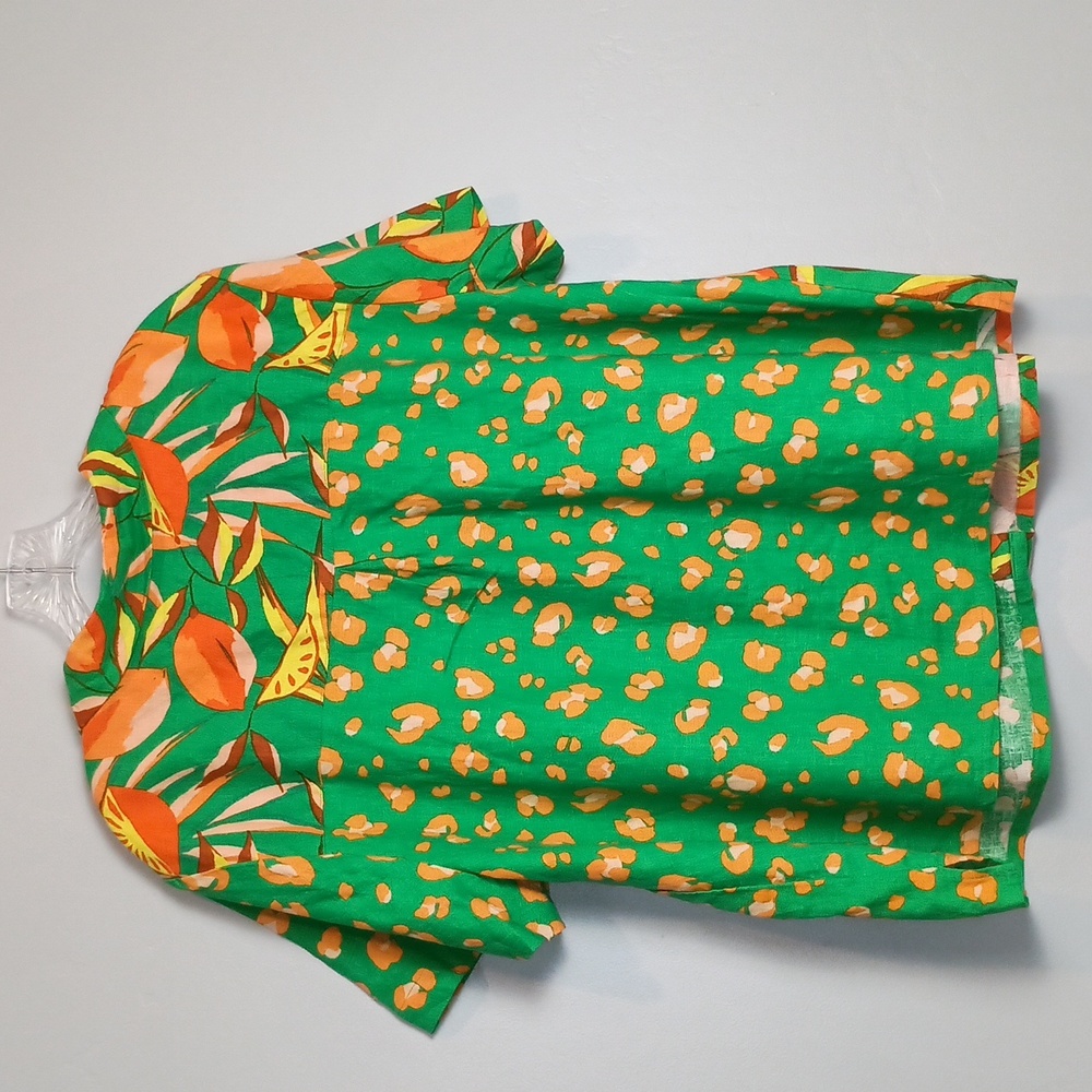 Tabitha Brown for Target Plus Sibutton-down shirt Linen Womens 2X Colorful - Picture 6 of 11